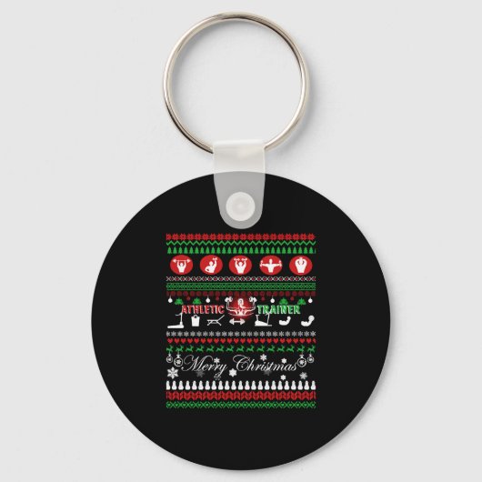 Atletische Trainer Kerst Shirten Sleutelhanger (Voorkant)