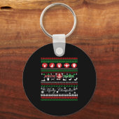 Atletische Trainer Kerst Shirten Sleutelhanger (Voorkant)