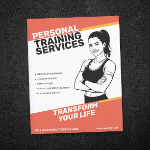 Atletische vrouw - Fitness trainer Flyer
