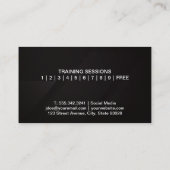 Atletische vrouw met dumbbells visitekaartje (Achterkant)