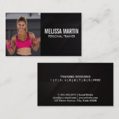 Atletische vrouw met dumbbells visitekaartje (Voorkant / Achterkant)