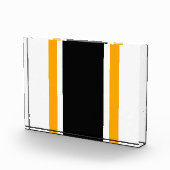 Atletische Zwart Geel Wit Bold Racing Stripes Fotoblokken (Rechts)