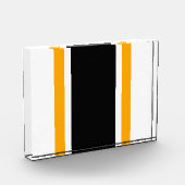 Atletische Zwart Geel Wit Bold Racing Stripes Fotoblokken (Links)