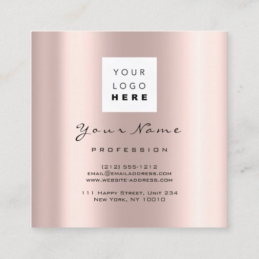 ATM Bank Consulting Money Roos Logo Investments Vierkante Visitekaartje (Achterkant)