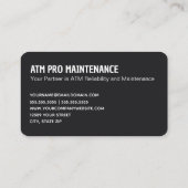 ATM-reparatieservice Visitekaartje (Achterkant)