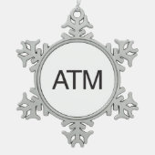 Atm Tin Sneeuwvlok Ornament (Voorkant)