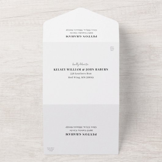 Atmosfeer in één weddenschap met RSVP All In One Uitnodiging (Buitenkant)