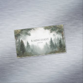 atmosferisch nevelig bospad magnetisch visitekaartje (Voorbeeld)