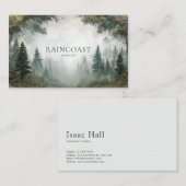 atmosferisch nevelig bospad visitekaartje (Voorkant / Achterkant)