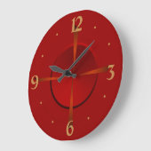 Atmosferisch Rood en Goud> Plain Wall Clock Grote Klok (Hoek)