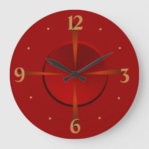Atmosferisch Rood en Goud> Plain Wall Clock Grote Klok