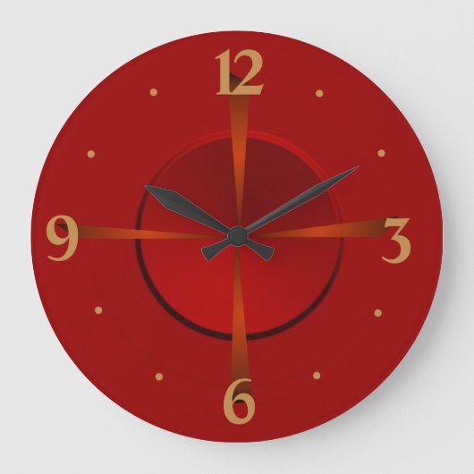 Atmosferisch Rood en Goud> Plain Wall Clock Grote Klok (Voorkant)