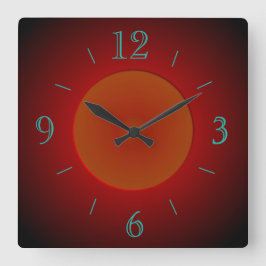 Atmosferisch Rood/Oranje met gloed > Wandklok