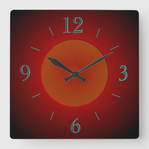 Atmosferisch Rood/Oranje met gloed > Wandklok