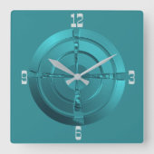 Atmosferisch ruimteontwerp in turquoise wandklok (Voorkant)