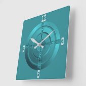 Atmosferisch ruimteontwerp in turquoise wandklok (Hoek)