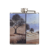 atmosferisch schilderachtig najaarslandschap heupfles (Achterkant)