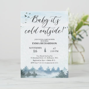 Atmosferische Baby Het is koud buiten Baby shower Kaart