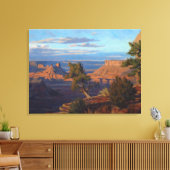 Atmosferische diepte van Castle Valley, Utah Canvas Afdruk (Insitu (Woonkamer))