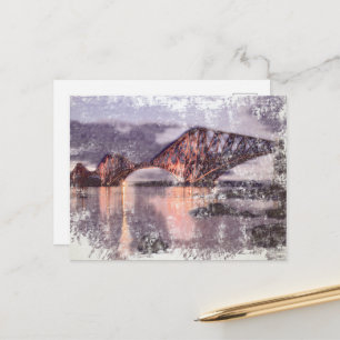 Atmosferische Forth Bridge bij schemering Aquarel Briefkaart