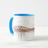 Atmosferische Forth Bridge Kunstwerk Mok (Voorkant links)