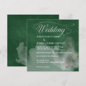 Atmosferische Groene Moderne Uitnodiging van de We (Voorkant / Achterkant)