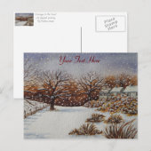 atmosferische kerst - ruatieloep sneeuwscène feestdagenkaart (Voorkant / Achterkant)