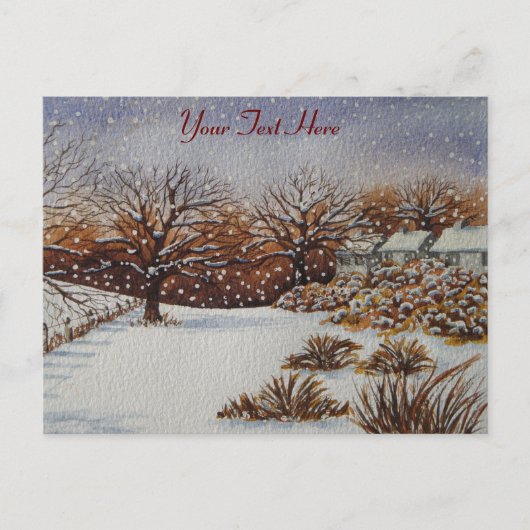 atmosferische kerst - ruatieloep sneeuwscène feestdagenkaart (Voorkant)