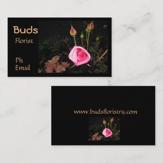 Atmosferische rosebud >Professionele Kaarten Visitekaartje (Voorkant / Achterkant)