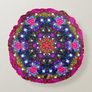 Atmosferische Stellar Kaleid ronde kussen