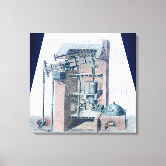 Atmosferische stoommotor canvas afdruk (Voorkant)