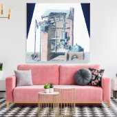 Atmosferische stoommotor canvas afdruk (Insitu (Woonkamer))