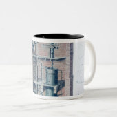 Atmosferische stoommotor tweekleurige koffiemok (Voorkant rechts)