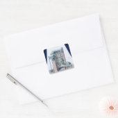 Atmosferische stoommotor vierkante sticker (Envelop)