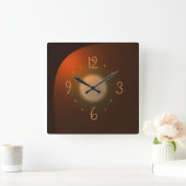 Atmosferische vertoon met Gold Numpers> Gewoon klo Vierkante Klok (Huis)