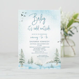 Atmosferische Winter Baby Het is Koud Baby shower Kaart