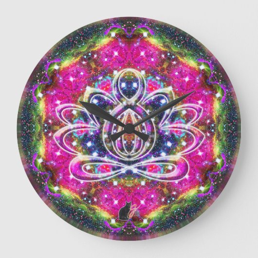 Atmosferische Zen Lotus Clock Grote Klok (Voorkant)