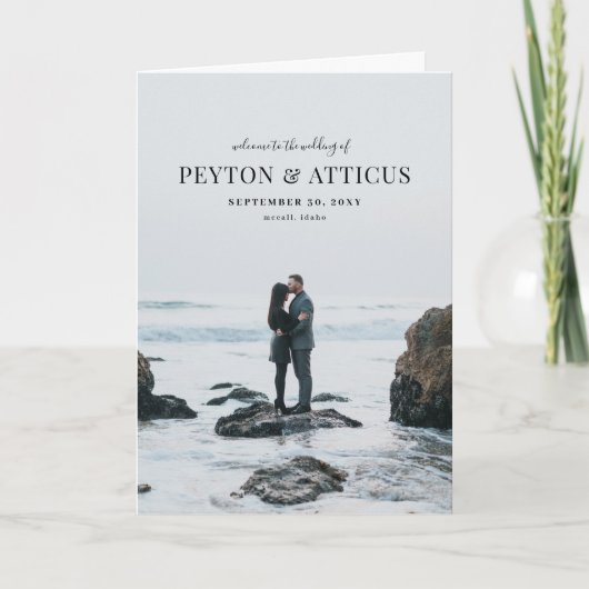 Atmosphere Folded Card Wedding Program Kaart (Voorkant)