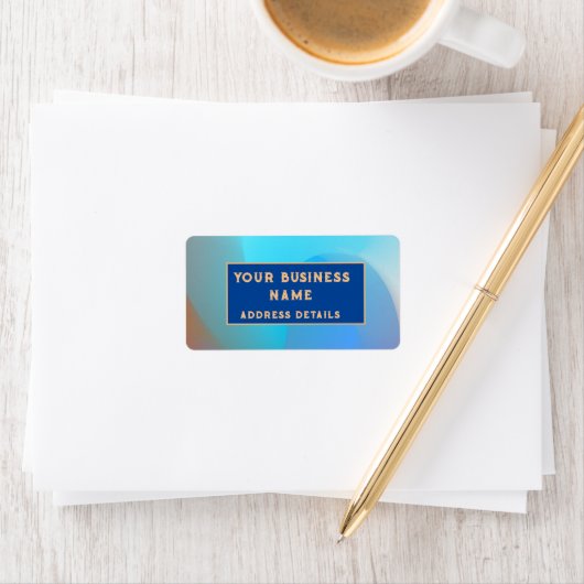 Atmospheric Aqua Blue Burnt Oranje Address Label (Insitu)
