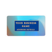 Atmospheric Aqua Blue Burnt Oranje Address Label (Voorkant)