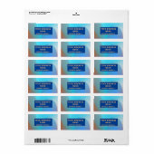 Atmospheric Aqua Blue Burnt Oranje Address Label (Full Sheet)
