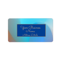 Atmospheric Aqua Blue Burnt Oranje Address Label