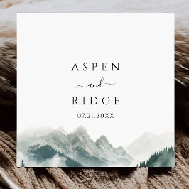 Atmospheric Foggy Pine Woods Wedding Paper Napkins Servet
