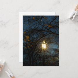 Atmospheric Lantern in Autumn Park Kaart