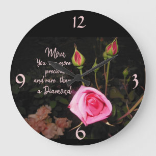 Atmospheric Rosebuds with Text> Mothers Day Clock Grote Klok