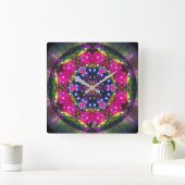 Atmospheric Stellar Kaleid Vierkante Klok (Huis)