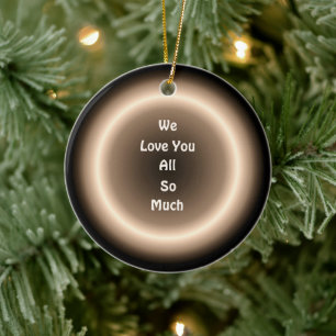 Atmospheric Tan/Cream Circle Kerstversiering Keramisch Ornament