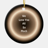 Atmospheric Tan/Cream Circle Kerstversiering Keramisch Ornament (Voorkant)