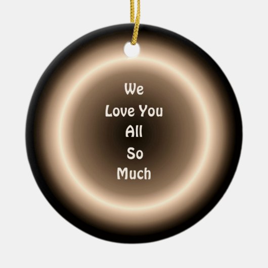 Atmospheric Tan/Cream Circle Kerstversiering Keramisch Ornament (Voorkant)