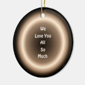 Atmospheric Tan/Cream Circle Kerstversiering Keramisch Ornament (Links)